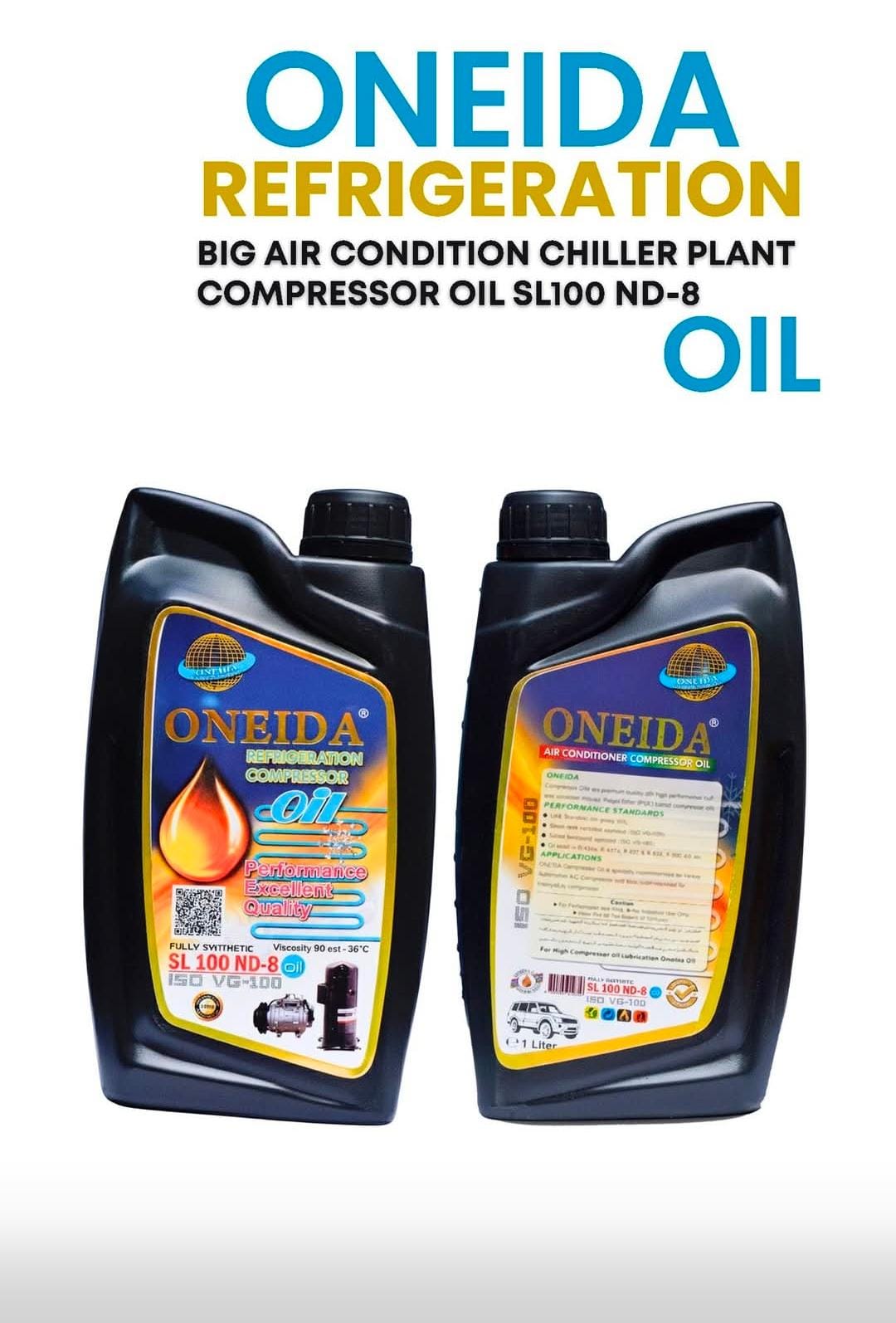 Oneida SL100 ND-8 Refrigeration and Air Conditioning Chiller Plant Compressor Oil | 134a Compatible Synthetic Lubricant | 1-Liter Packing - Image 2