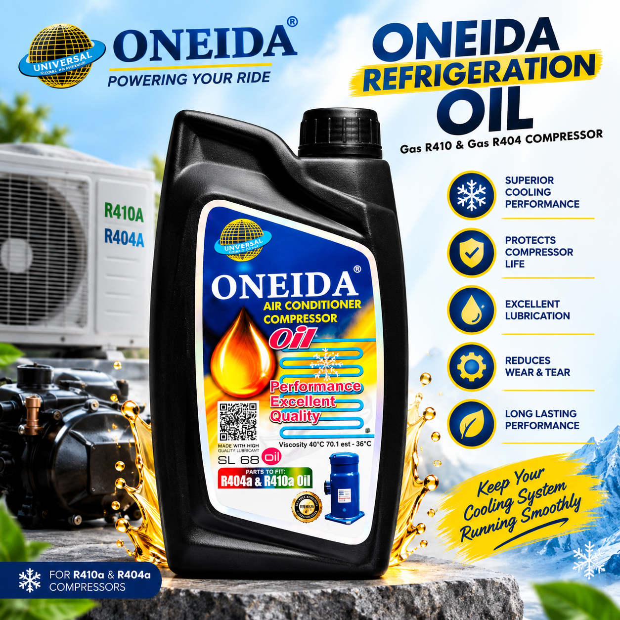 Oneida ORI Fax No.6 SL68 Air Conditioner & Refrigeration Compressor Oil